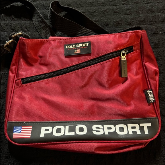 Polo by Ralph Lauren Red Messenger Bag with Sporty Design - Picture 1 of 6